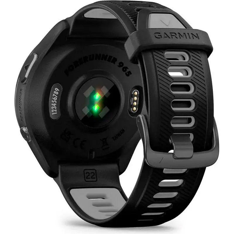 Смарт-годинник Garmin Forerunner 965 Titanium Bezel with Black Case and Black/Powder Gray Silicone Band (010-02809-00/10) [89360] - фото 4