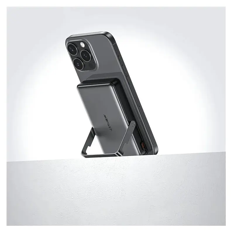 Зовнішній акумулятор Acefast M17 PD20W/22.5W magnetic fast charging power bank with built-in stand 10000mAh Black (6974316284000) - фото 6