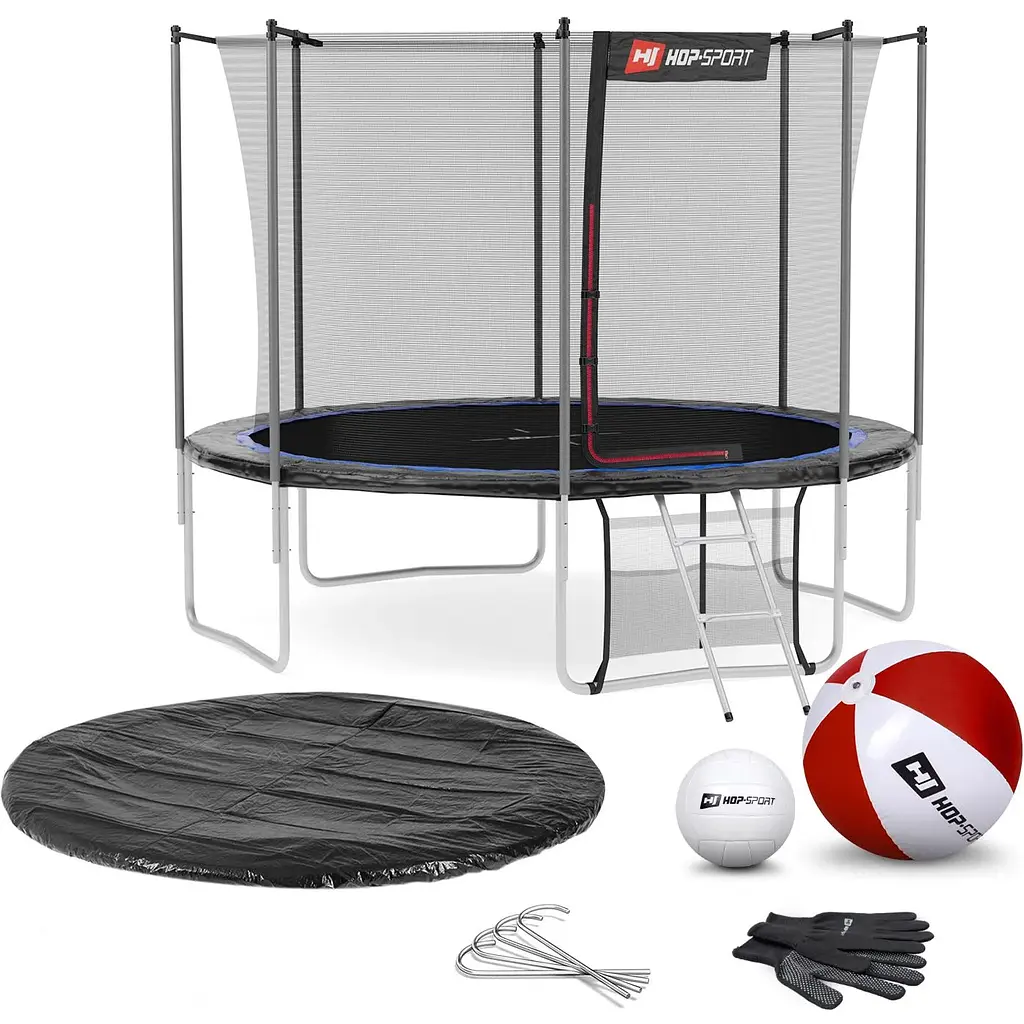 Батут Hop-Sport 10ft (305см) чорно-синій з внутрішньою сіткою (4 ноги) - фото 9