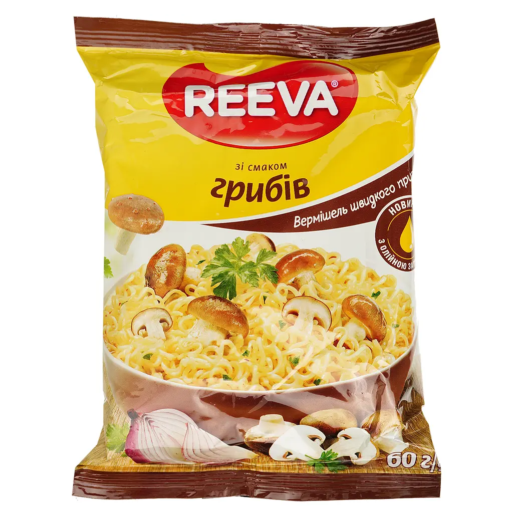 Вермишель Reeva быстрого приготовления со вкусом грибов 60 г (918546) - фото 2