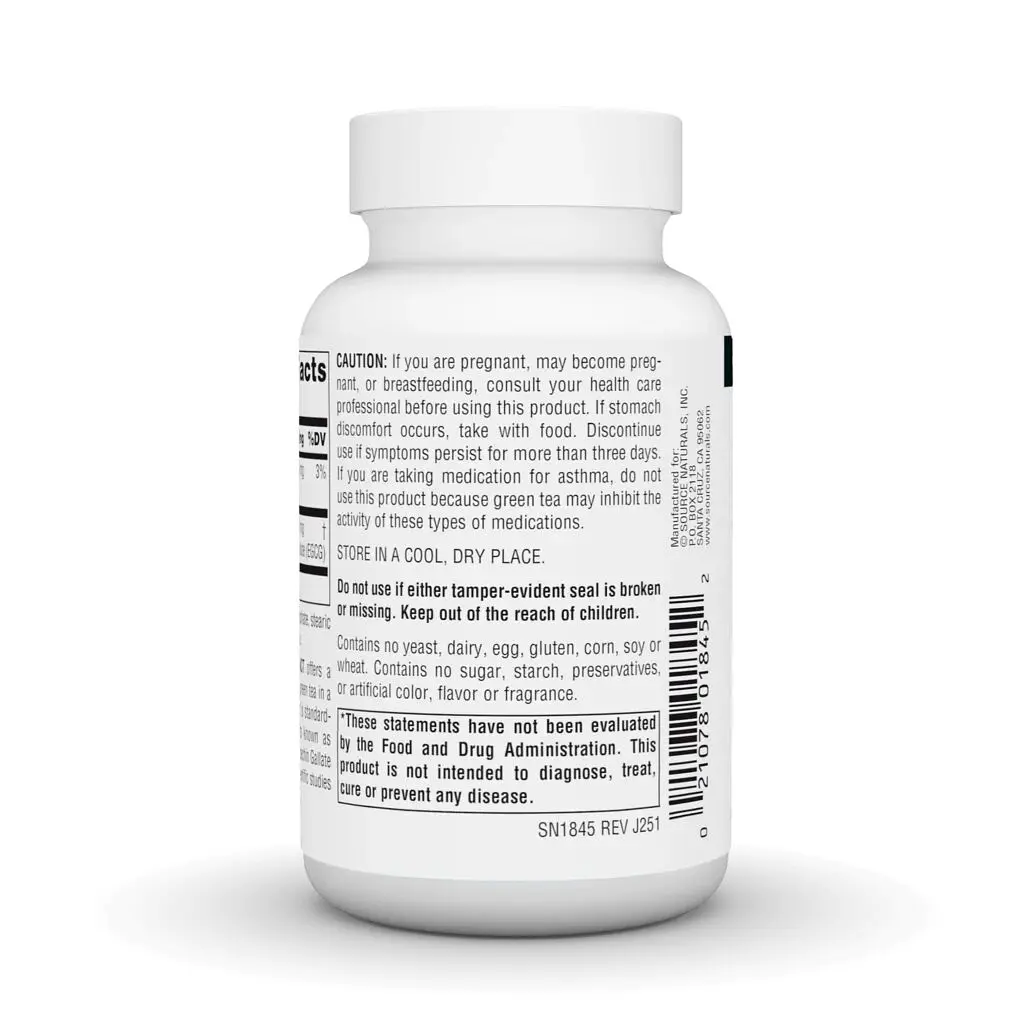 Натуральна добавка Green Tea Extract 500 mg, 60 таблеток Source Naturals vit0004287 - фото 3