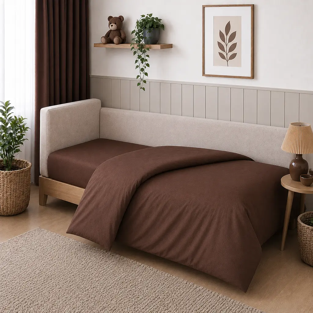 Дитяча постільна білизна MIRSON JUNIOR фланель Brown 150х220см (2200012801796) - фото 8