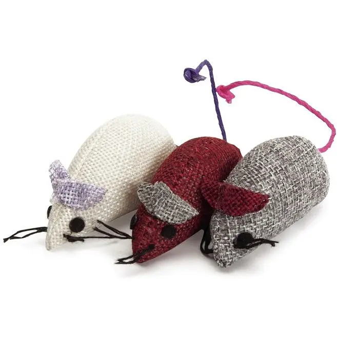 Игрушка для кошек Camon цветные жгутовые мышки, 6,5 см, 3 шт. - фото 2