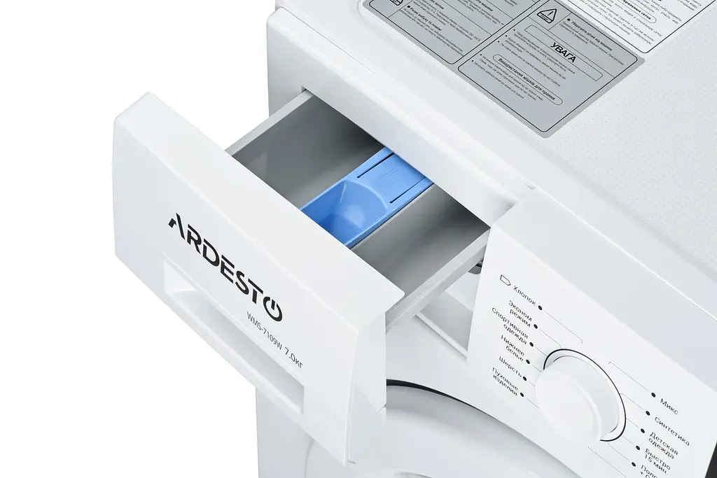 Пральна машина Ardesto з фронтальним завантаженням WMS-7109W, 7кг, 1000, A++, 48см, Дисплей, Білий (WMS-7109W) - фото 4