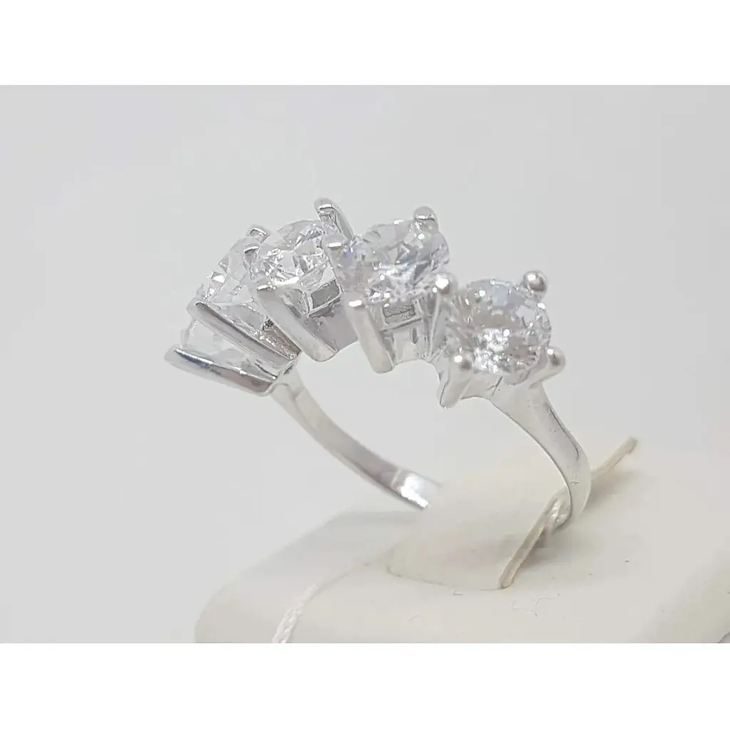 Срібне кільце Імперія золота з фіанітами. КВ1091С 18,5 - фото 4