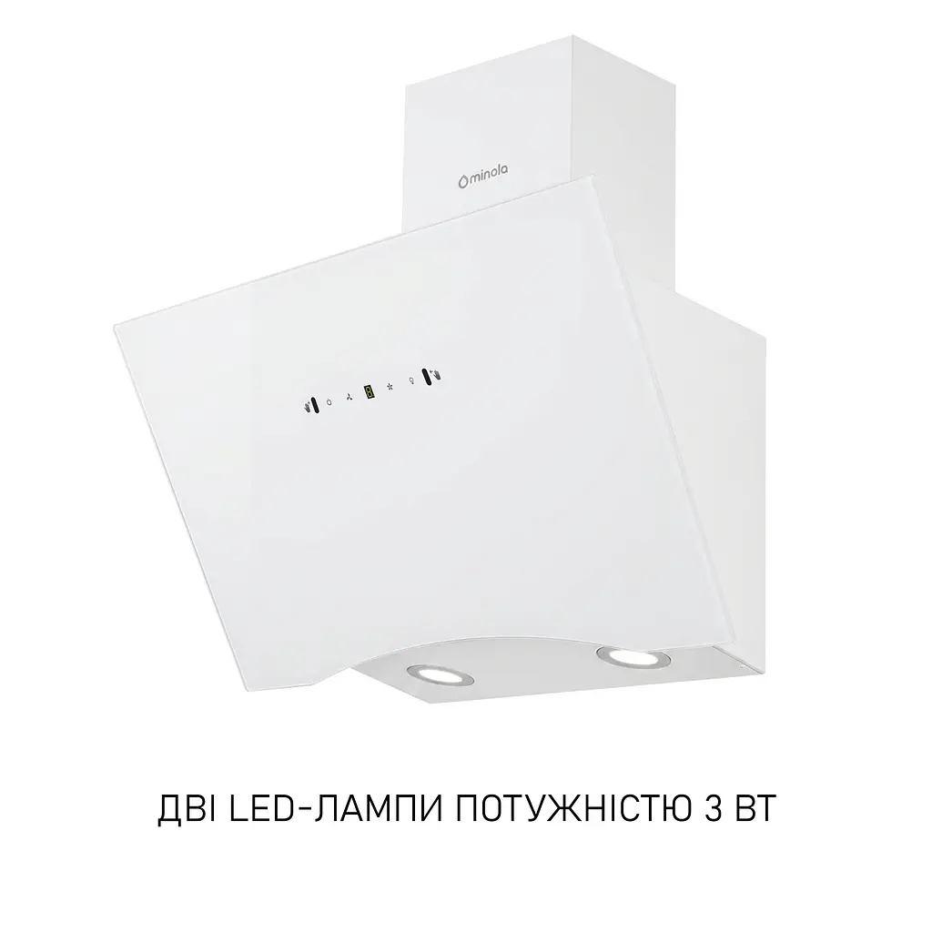 Витяжка декоративна похила Minola HVS 6812 WH 1200 LED - фото 3
