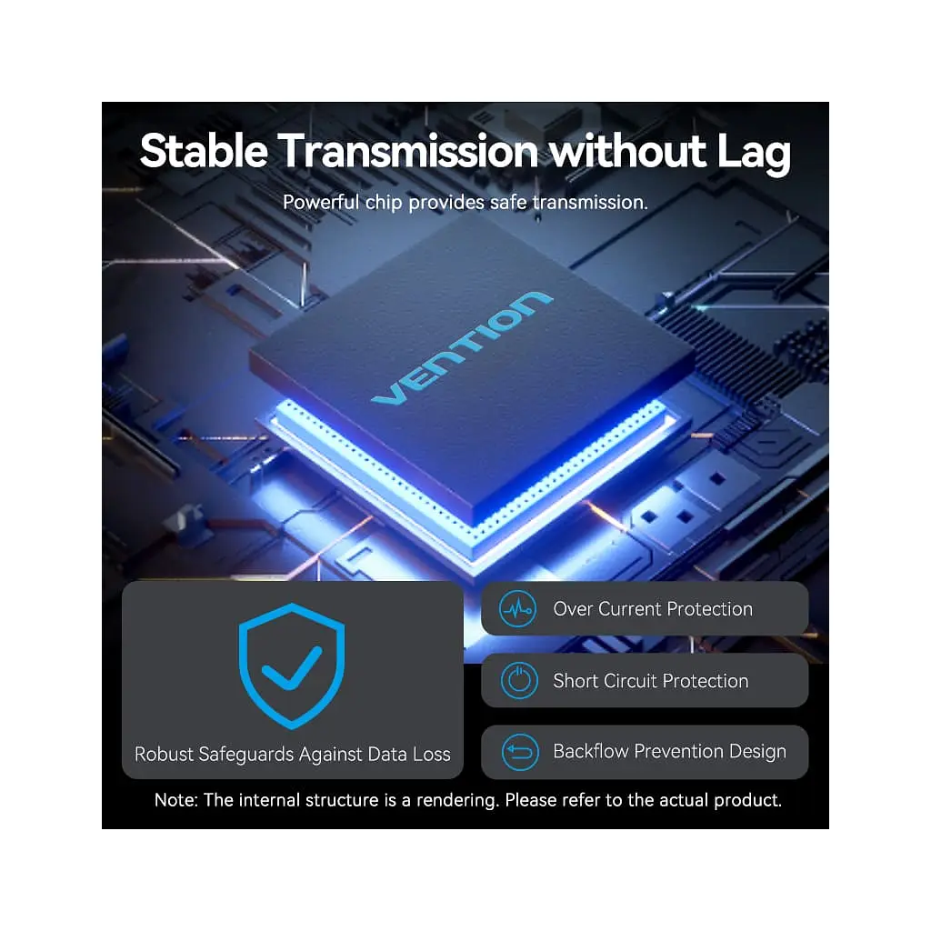 Концентратор Vention USB to 4xUSB 3.2 Gen2 + USB-C 10Gbps 0.15m black (CHOBB) - фото 6