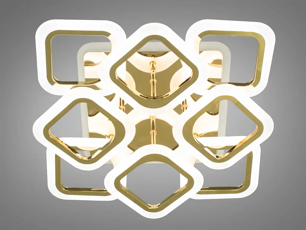 Светодиодная люстра Смарт светильник с пультом, 110Вт, золото. - фото 3