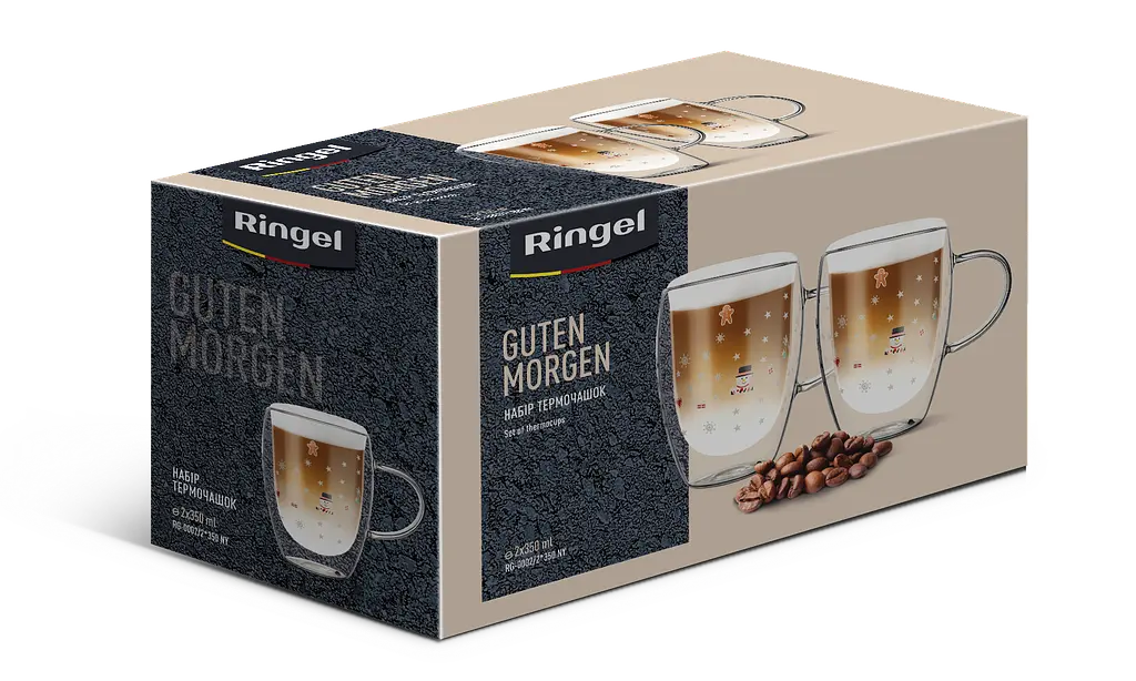 Набір чашок з подвійною стінкою Guten Morgen, 2х350 мл Ringel kuh0017032 - фото 4