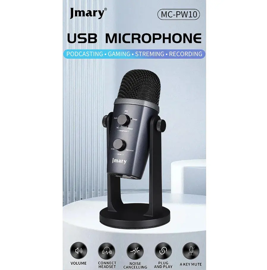 Професійний студійний конденсаторний мікрофон Jmary MCPW10 USB Black - фото 4