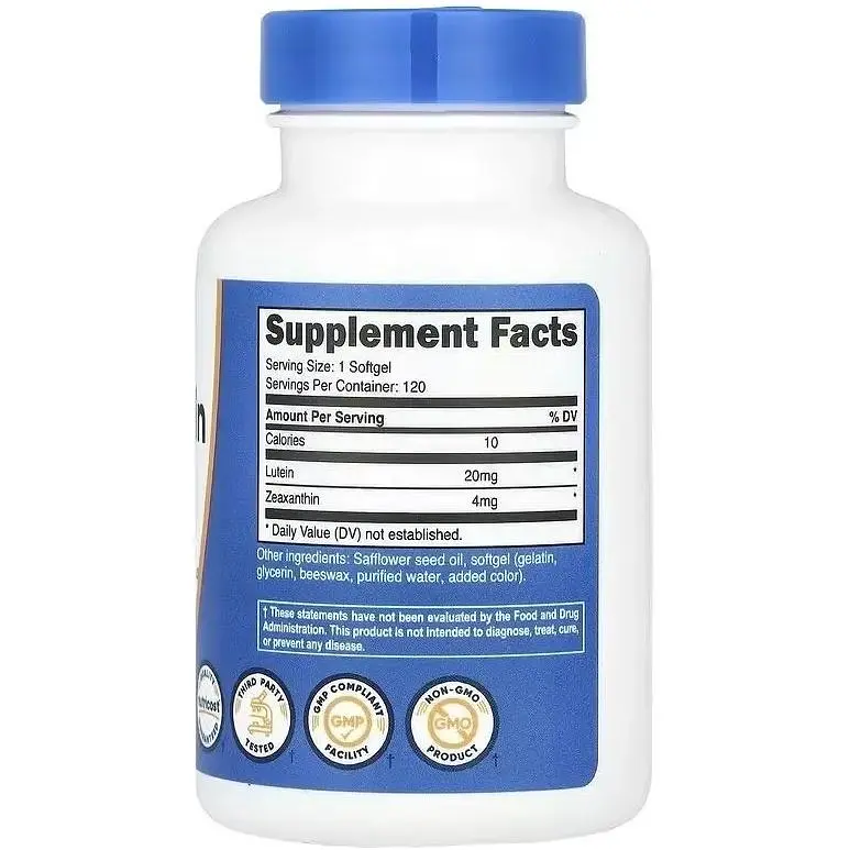 Зеаксантин з лютеїном Nutricost 120 гелевих капсул - фото 3