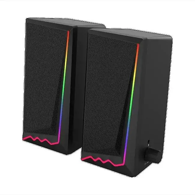 Портативні музичні колонки для комп'ютера від USB 2.0 з підсвічуванням RGB акустика для ПК 3Вт UKC 6644 - фото 2