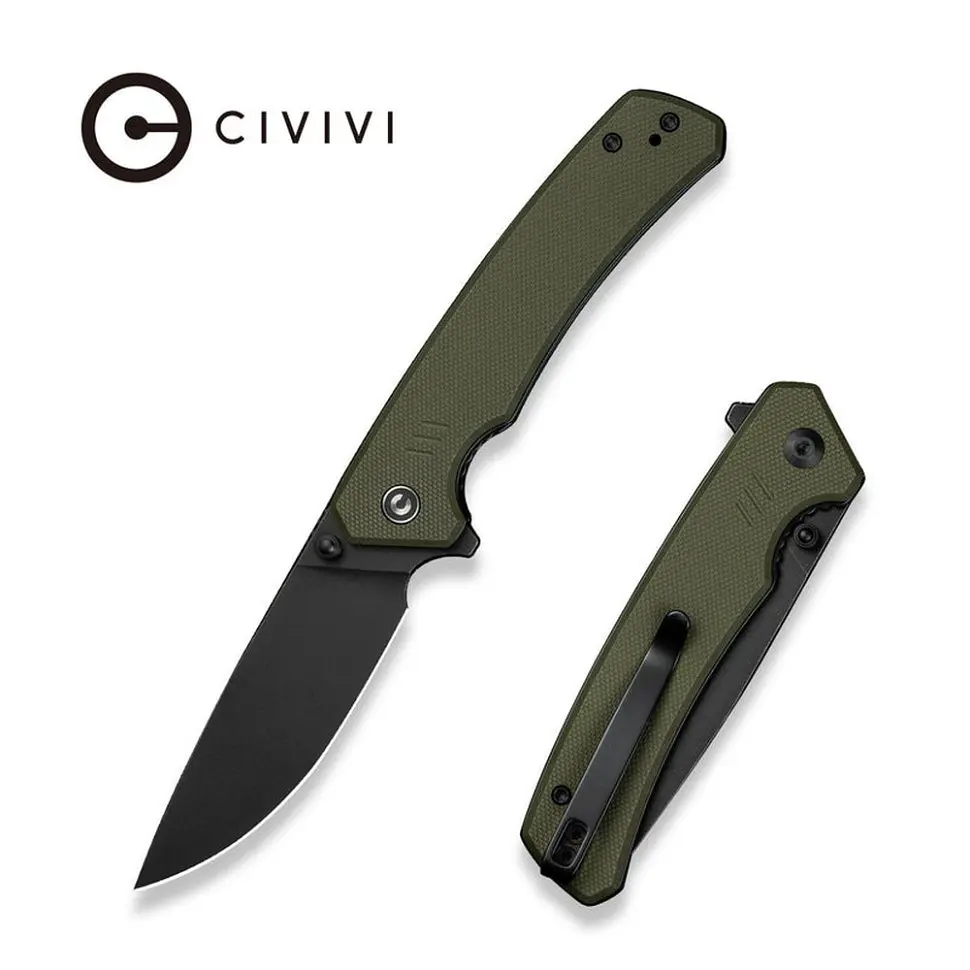 Ніж складаний туристичний Civivi Merit, (8.3 см) 14C28N/G10 темно-зелений - фото 10