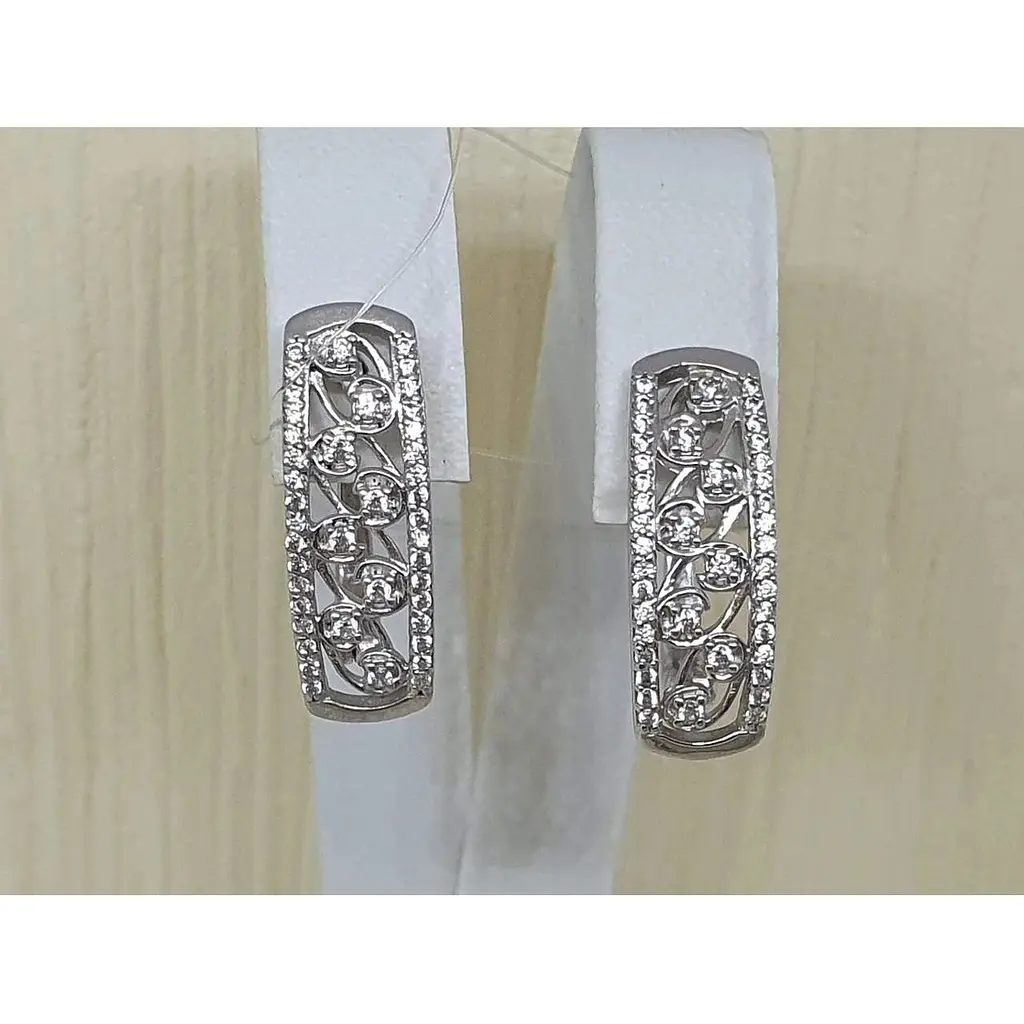 Серебряные серьги Qvaliz с фианитами. 90200419 - фото 3