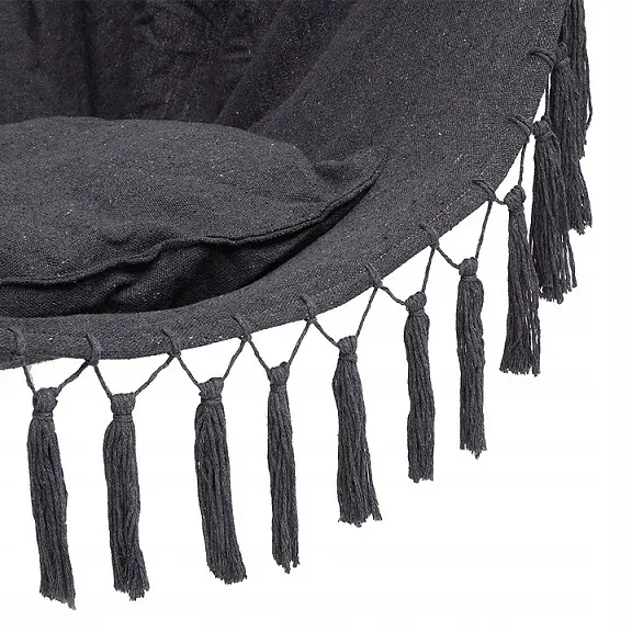 Підвісне крісло гамак бразильський Kinderkraft Boho 100 см + 2 подушки Dark Grey - фото 6