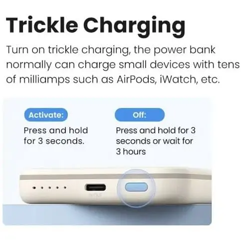 Акумулятор портативний Ugreen PB560 5000mAh MIni Magnetic Wireless 15W бежевий PB560 - фото 2
