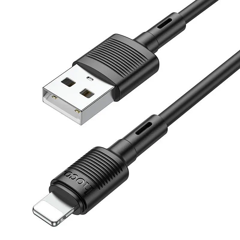 Кабель для iPhone iPad — HOCO X83 Victory charging Lightning cable 1 метр чорний - фото 4