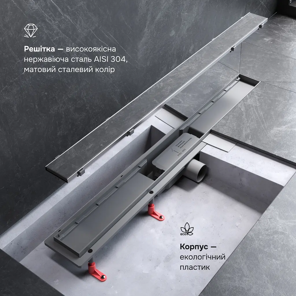 Трап для душу лінійний AM.PM Primeflow Tile 800 мм, універсальний затвор, хром (W02SC-U11-080-04SB) - фото 4