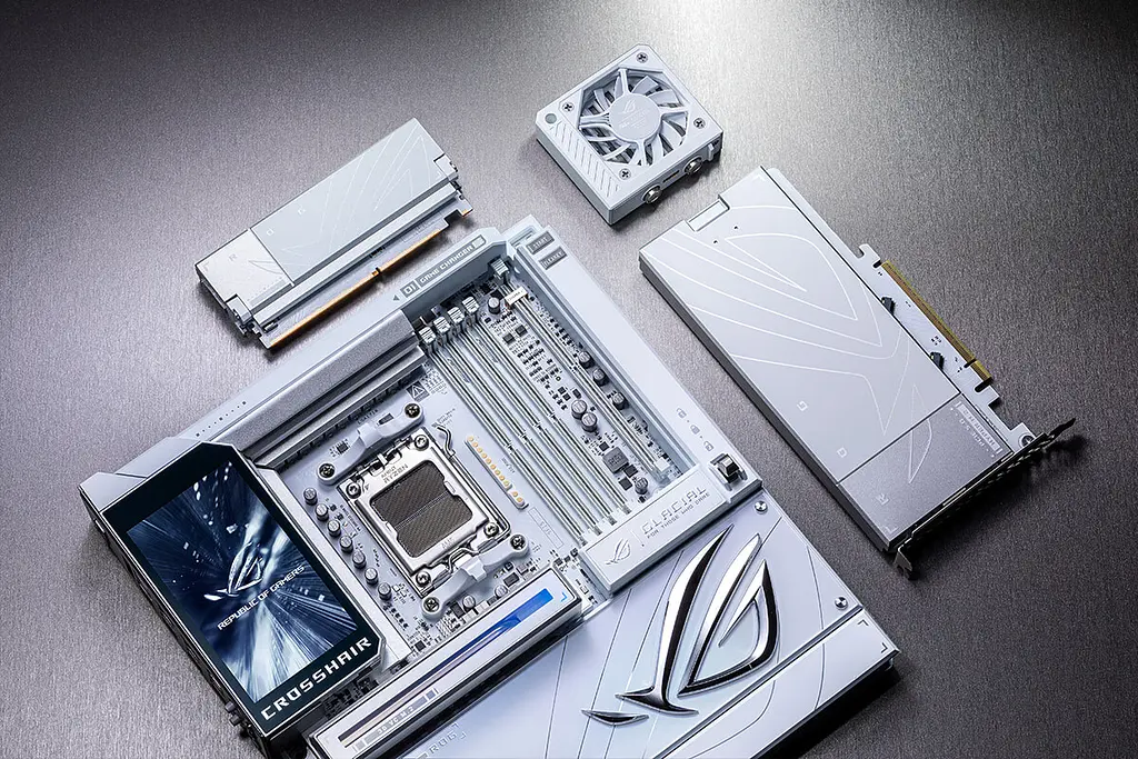 ASUS Материнська плата ROG CROSSHAIR X870E GLACIAL sAM5 X870E 4xDDR5 M.2 USB Type-C Wi-Fi BT E-ATX білий - фото 3