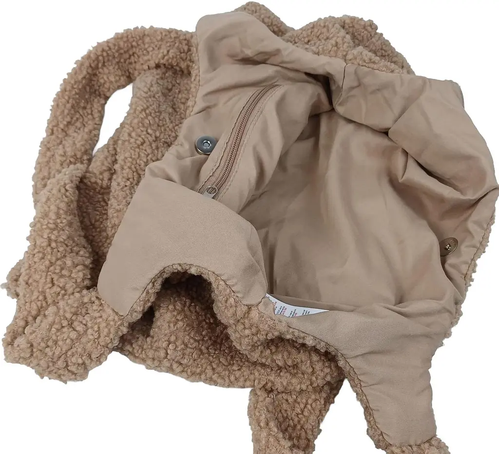 Сумка Arovo Жіноча Плюшева Teddy Shopper Поліестер Коричнева - фото 4