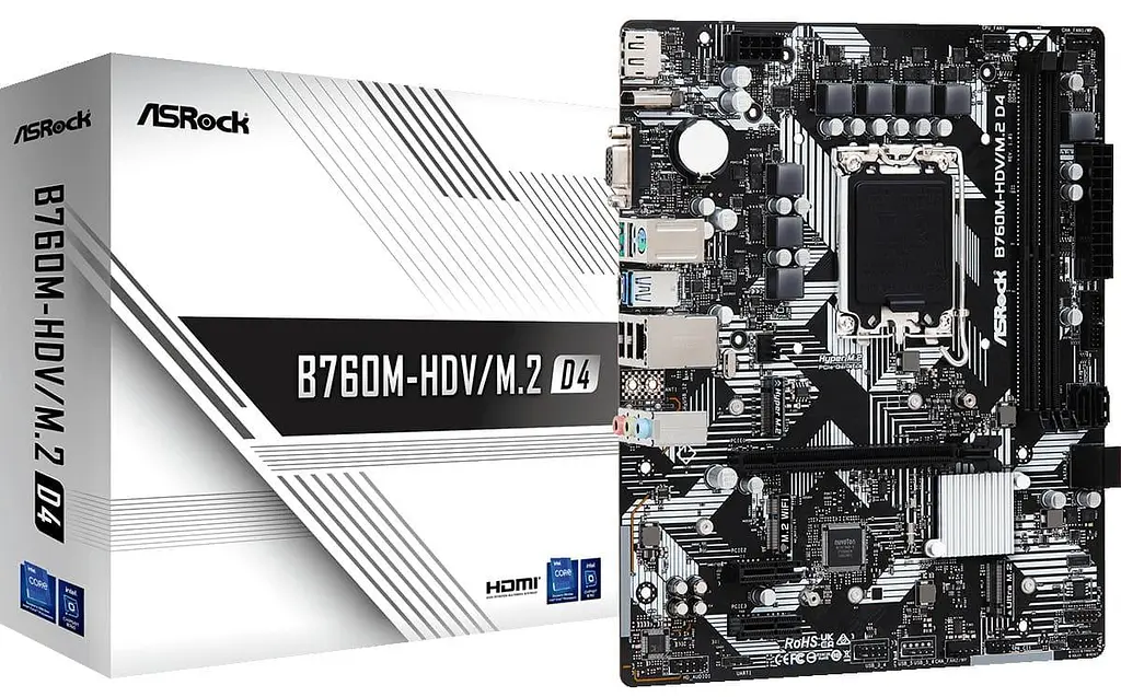Материнська плата AsRock B760M-HDV/M.2 D4 (B760M-HDV/M.2 D4) (Socket 1700, Intel B760, Micro-ATX) - фото 5