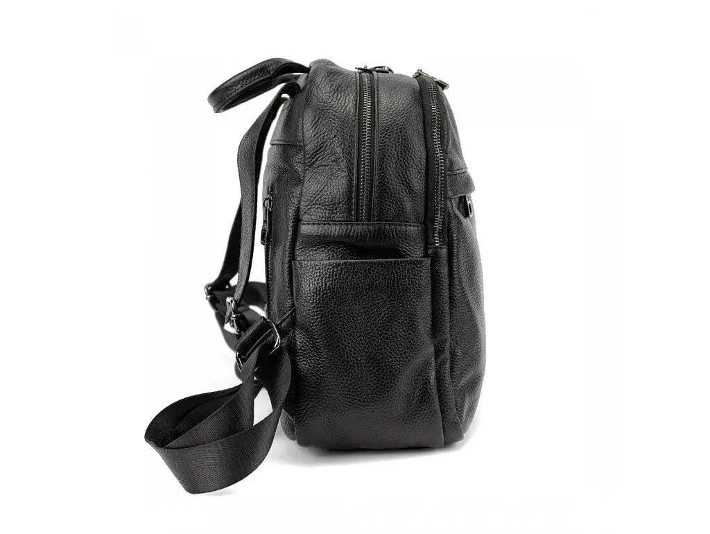 Шкіряний жіночий чорний рюкзак F-FL-NWBP27-1138A Olivia Leather - фото 3