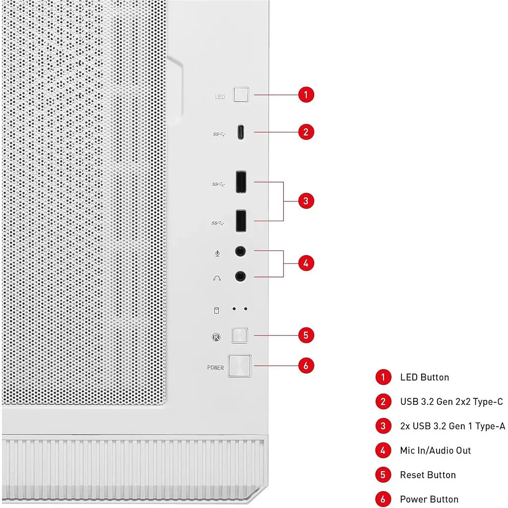 Корпус MSI MPG Velox 100R White [146637] - фото 11