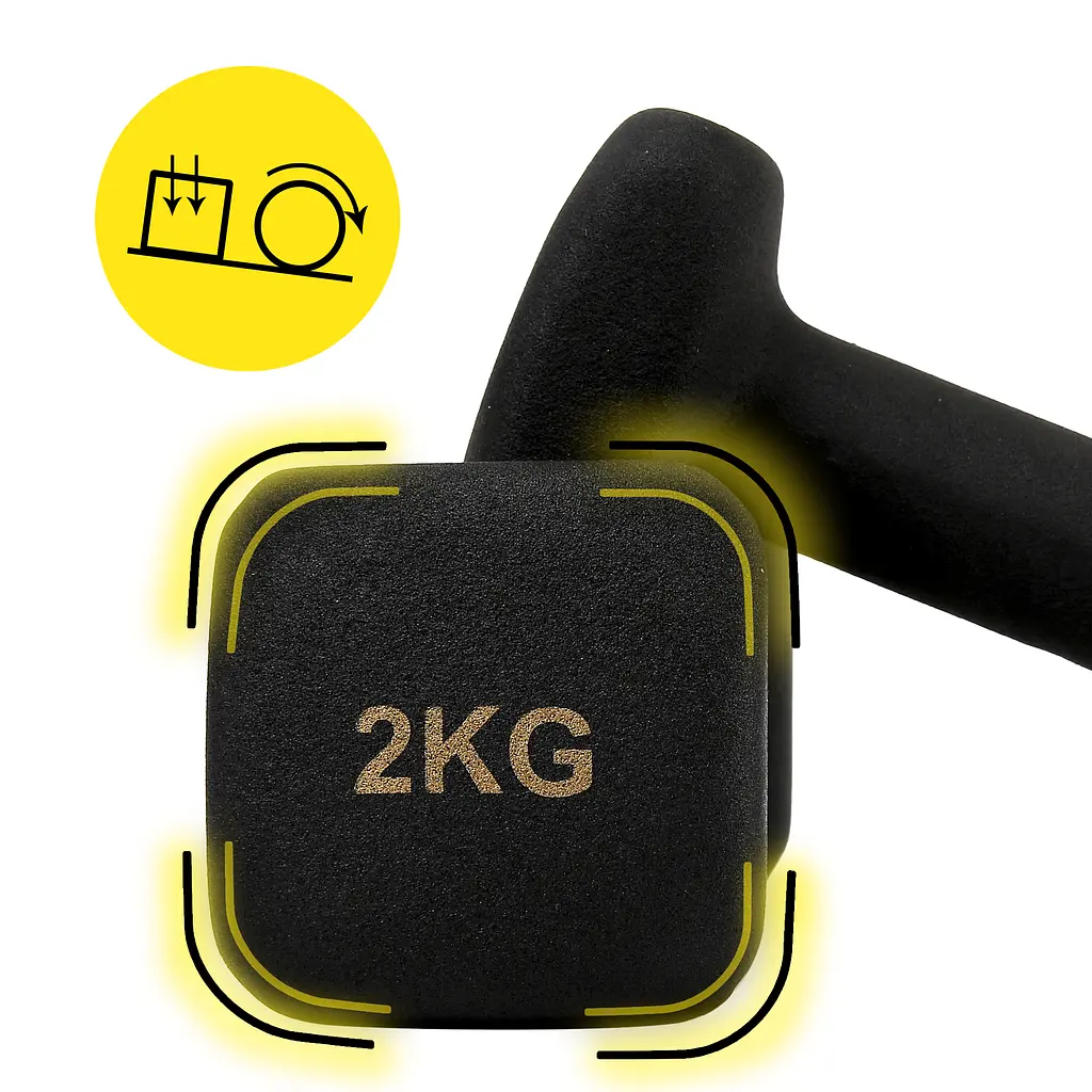 Гантелі вінілові Cornix Square 2 x 2 кг XR-0407 Black - фото 5