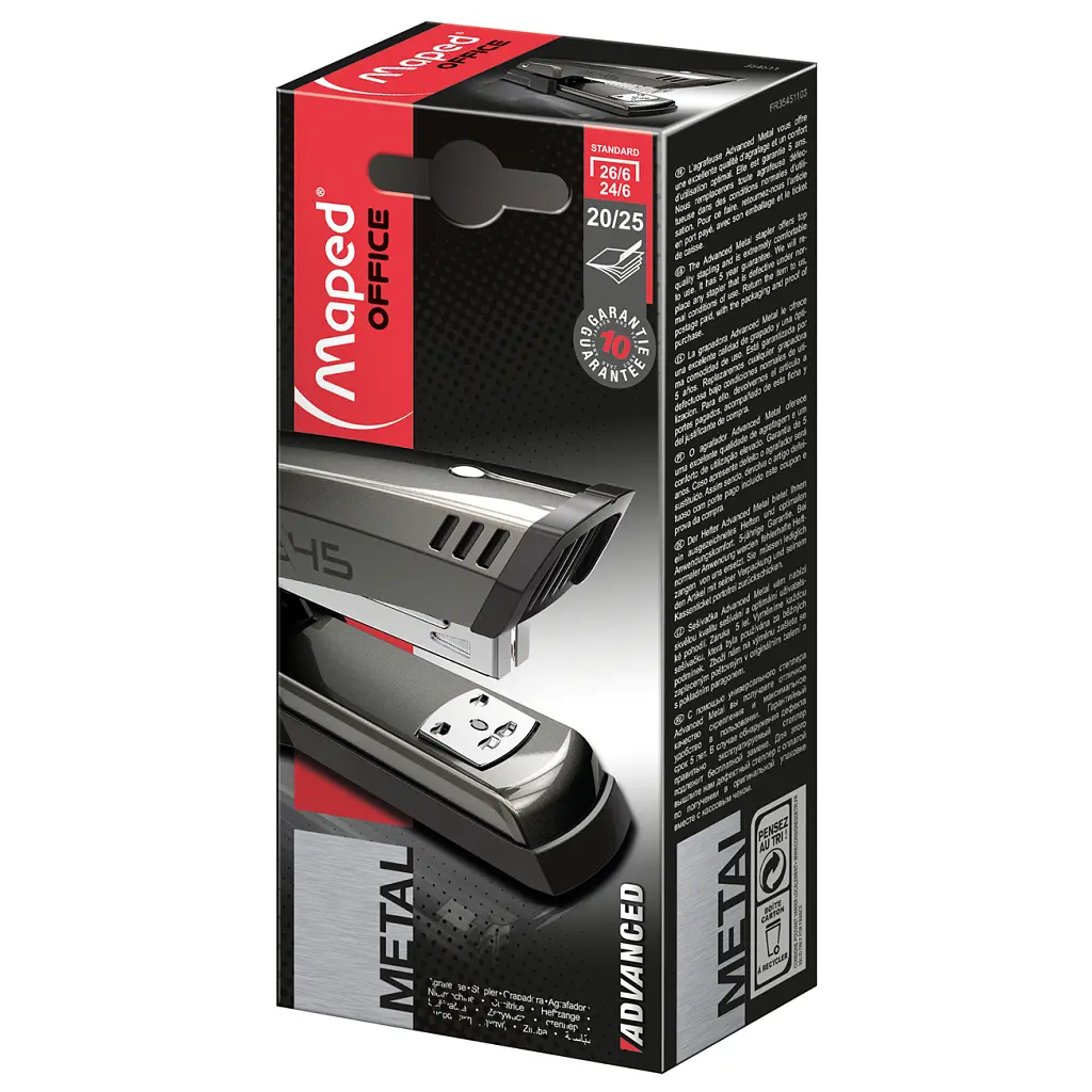 Степлер Maped ADVANCED METAL, металевий, 25л., (Скоби №24 / 6, 26/6), темн (MP.354511) - фото 3