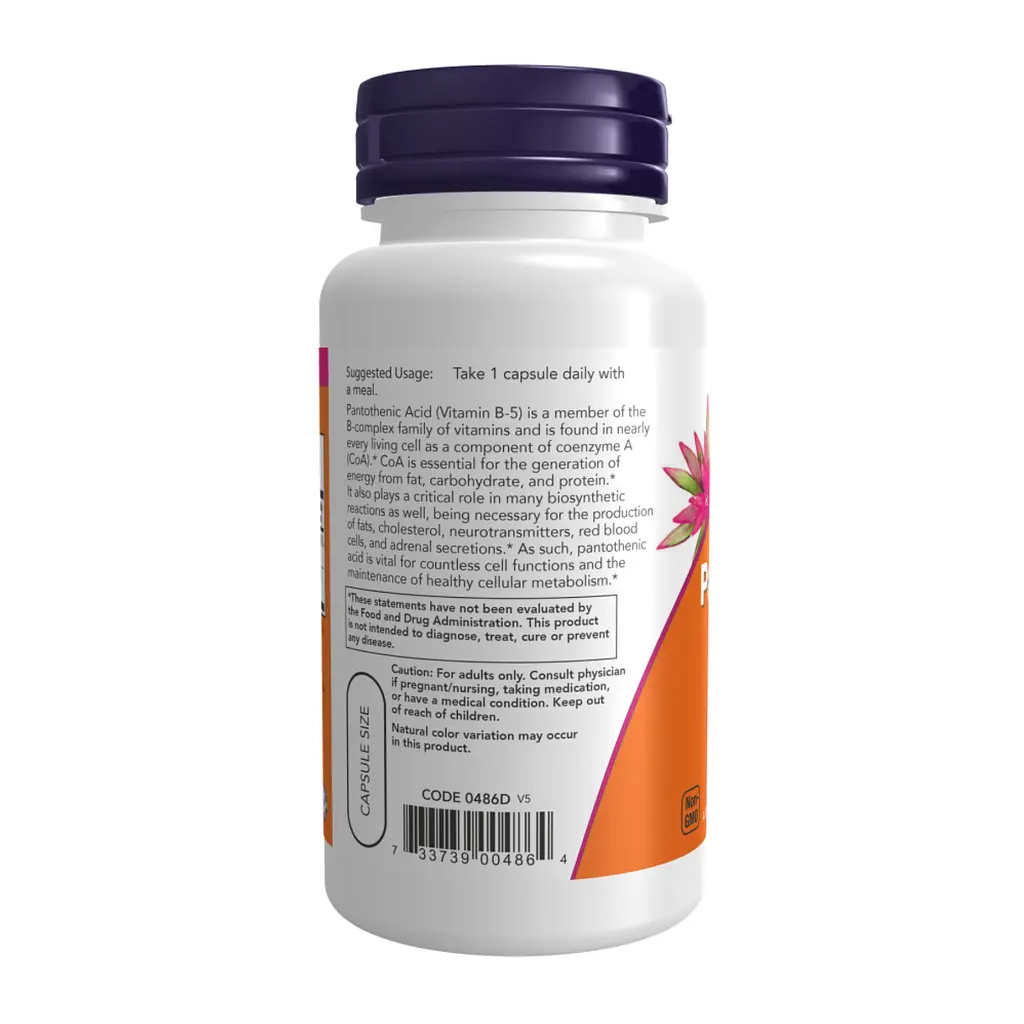 Пантотенова кислота Pantothenic Acid 500 мг 250 капсул - фото 3