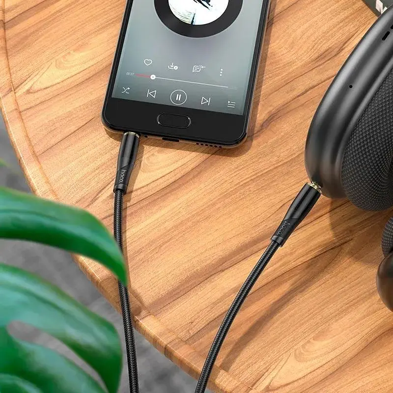 Кабель Hoco UPA25 Transparent Discovery Edition AUX audio cable 1 м черный - фото 3