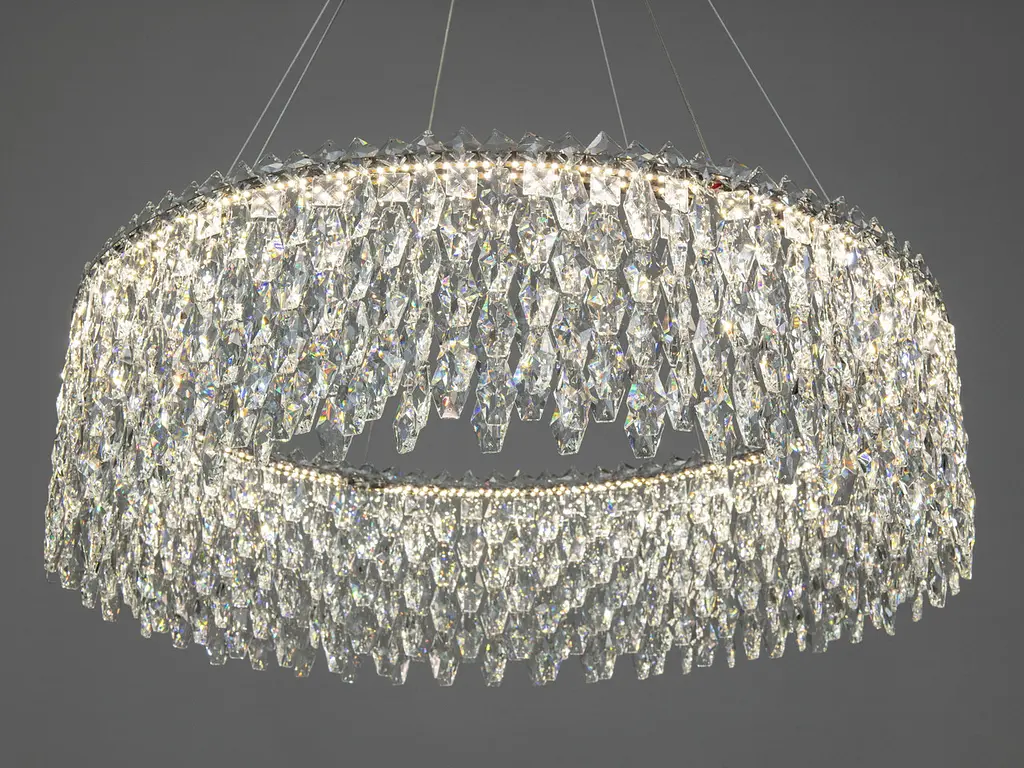 Підвісна кришталева LED люстра Diasha 582/800CH хром 78 см 104W 3 режими світла - фото 2