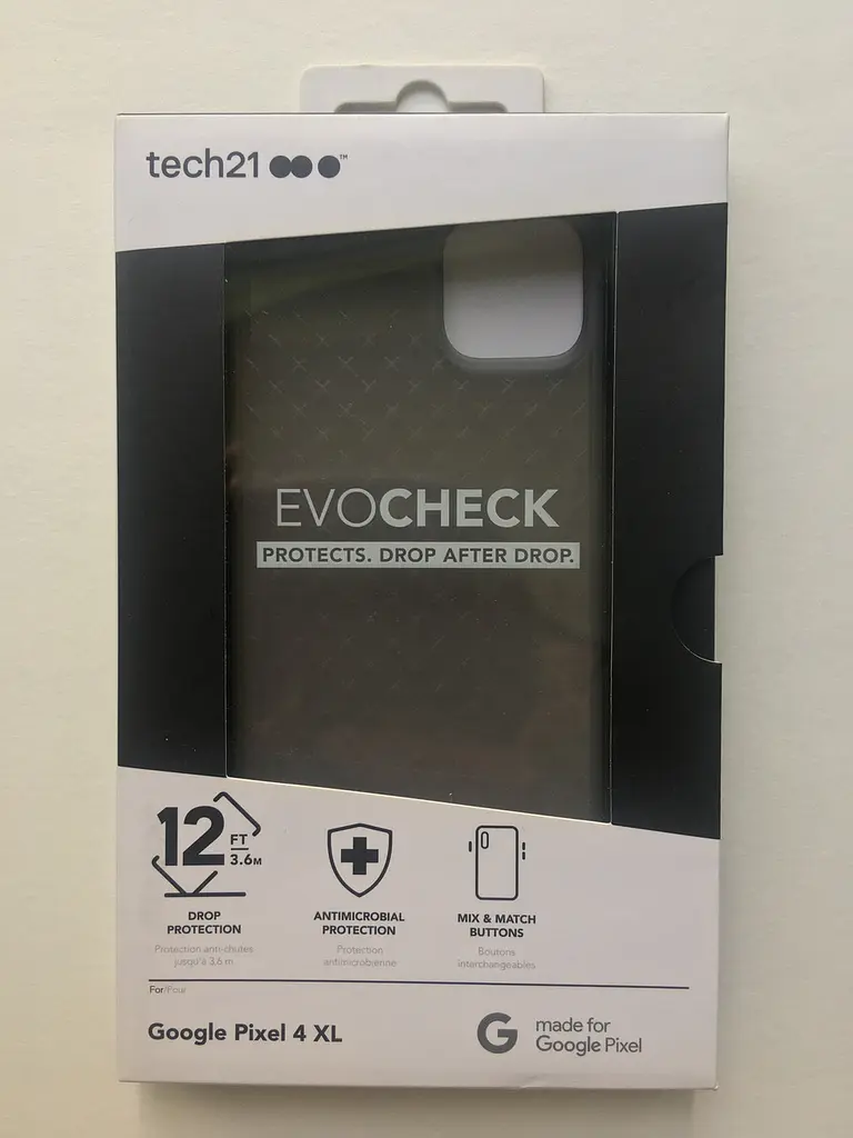 Оригінальний протиударний силіконовий чохол Tech21 Evo Check для Google Pixel 4 XL Smokey Black - фото 8