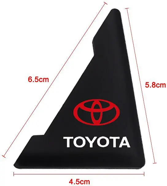 Захист кутів дверей Toyota 2 шт Гумові 45х58х47 мм на скотчі Чорні Посилені (протиударні чохли від сколів) - фото 2
