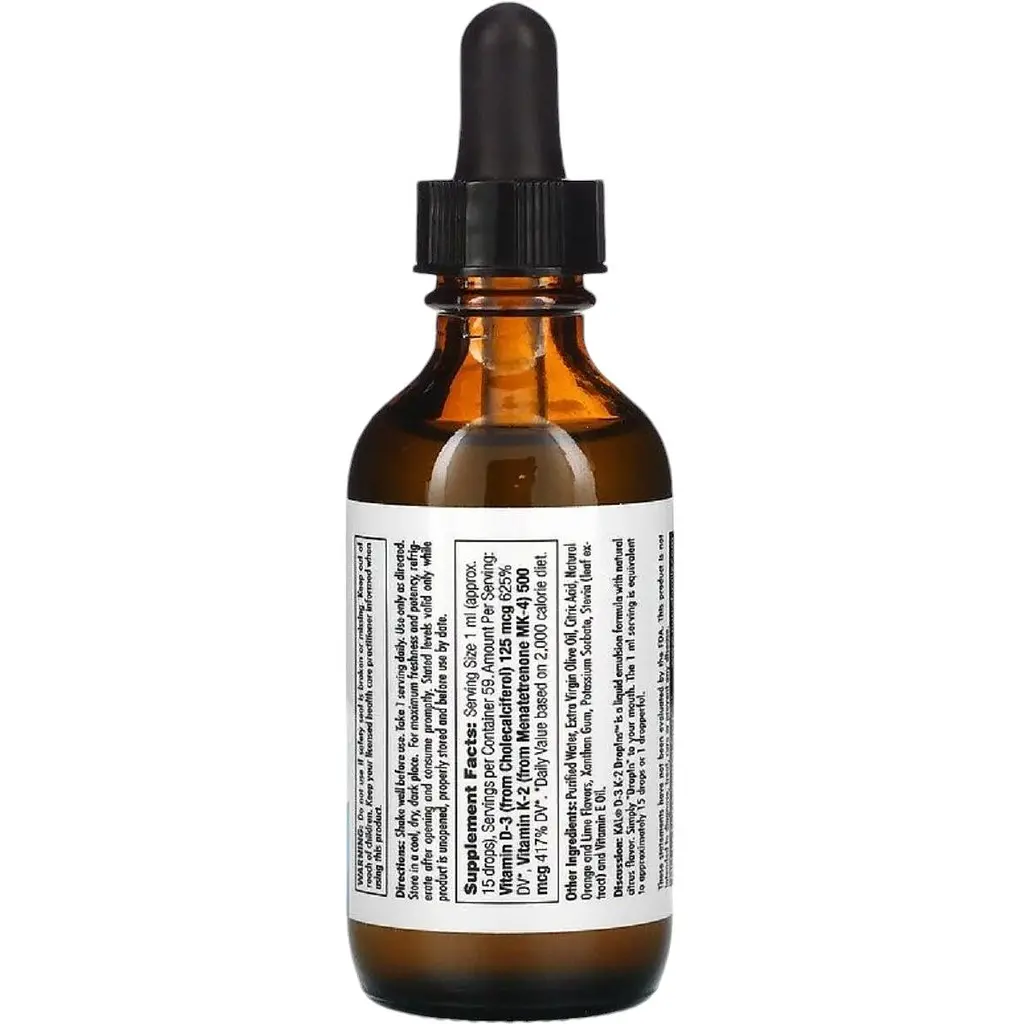 Вітамін D3+K2 KAL Vitamin D3 K2 Drop цитрусовий смак 59 мл  - фото 2