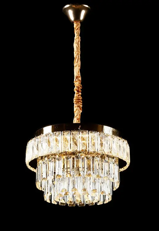 Золота кришталева світлодіодна люстра Splendid Ray L1195/400/4+LED (SGD), 40 см на 4 лампи E14 з LED-підсвічуванням - фото 3