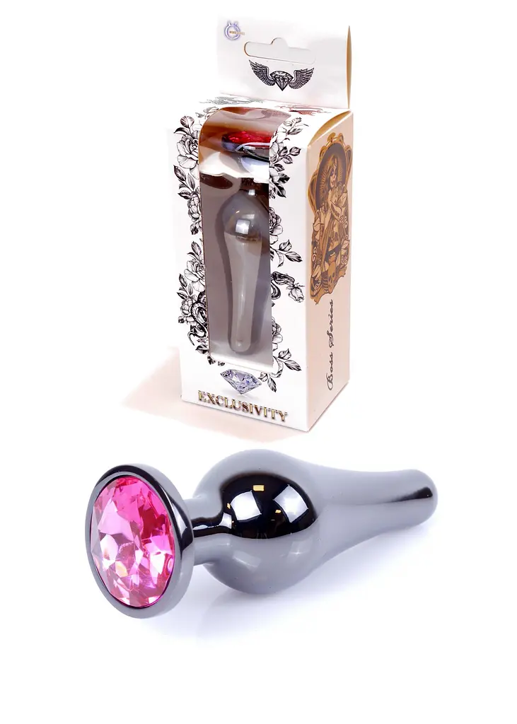 Анальна пробка B - Series HeavyFun Jawellery Dark Silver, рожева Boss Series 64-00053 103406