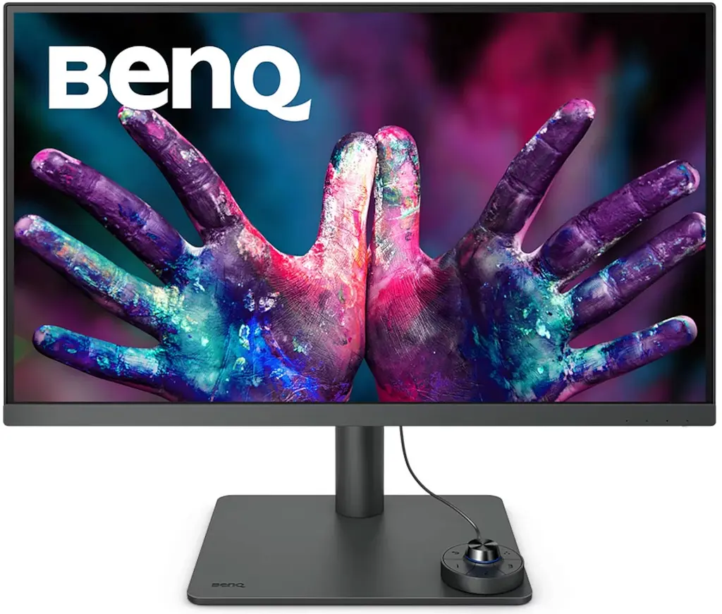 TFT 27" BenQ PD2705U, 4K UHD, IPS, 99% sRGB, HDMI, DP, USB-C, USB-hub, HAS, колонки, темно-сірий