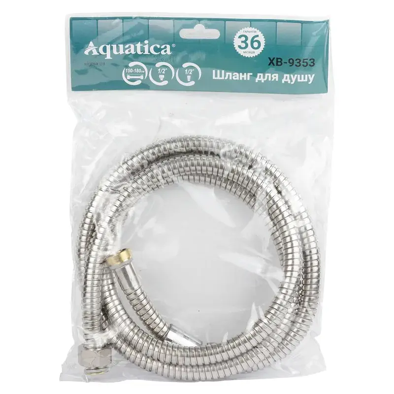 Шланг для душа 1/2" SS розтяжний з підшипником 150-180см AQUATICA XB-9353 (9792040) - фото 5