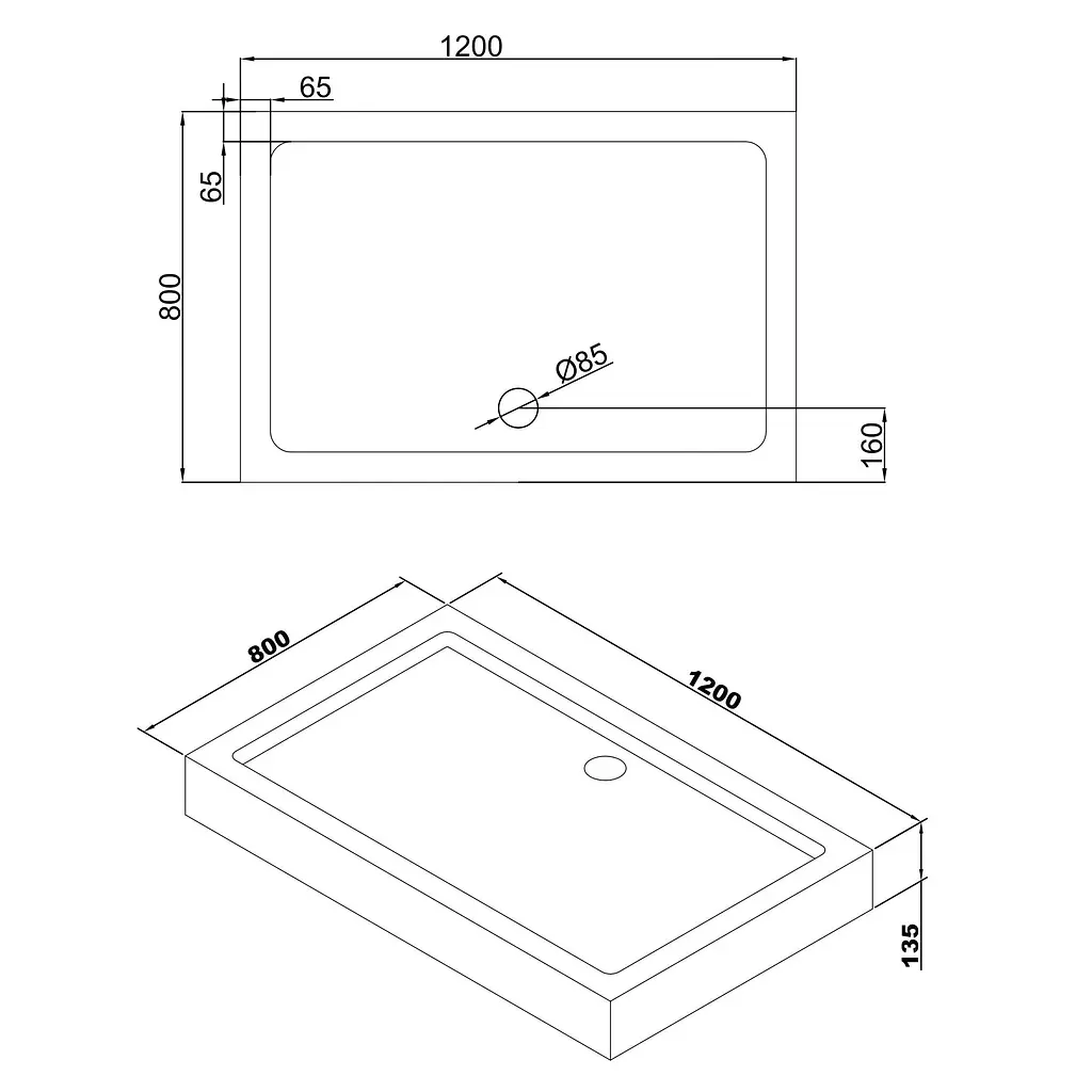 Душевой поддон Volle Libra 120x80 прямоугольный 10-22-908tray - фото 3