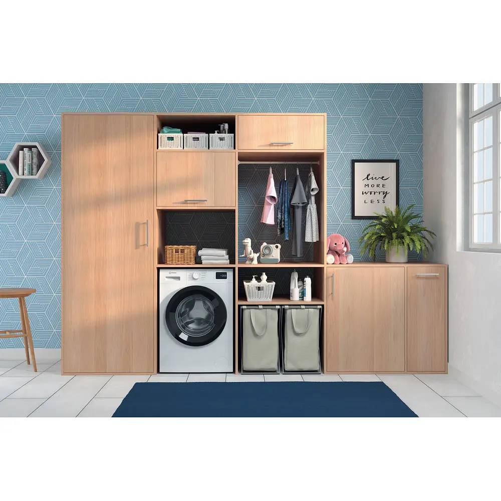 Пральна машина Indesit фронтальна, 6кг, 1200, A+++, 44.6см, дисплей, пара, інвертор, люк чорний, білий - фото 8