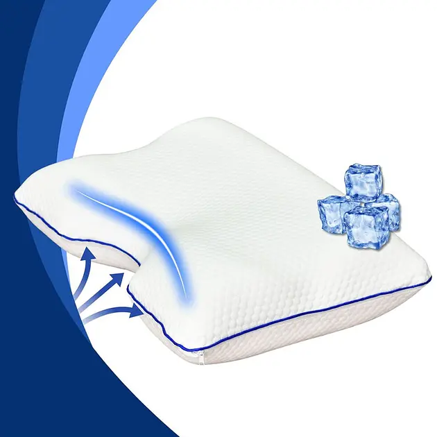 Подушка ортопедична Memory Foam Ideia контурна з ефектом пам'яті, з наволочкою на блискавці 58х42х13 см - фото 6