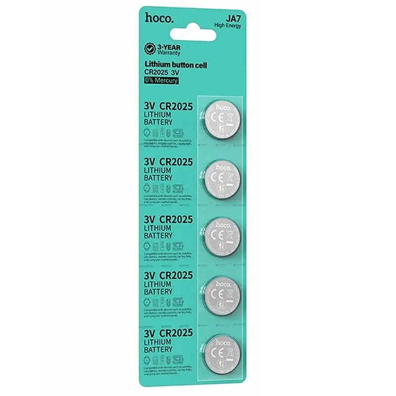 Батарейки Hoco JA7 CR2025 Button 5 pcs Silver - фото 3