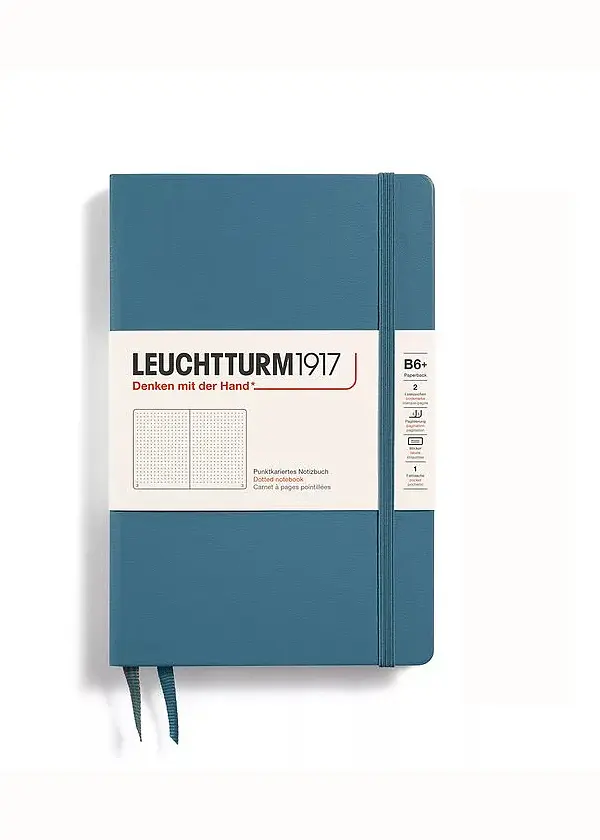 Блокнот Leuchtturm1917, Paperback (B6+), Stone Blue, Крапка (368512)