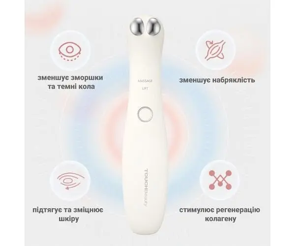 TOUCHBeauty TB-1883, Масажер для шкіри навколо очей з підігрівом та вібрацією Тач Б'юті, рожевий - фото 2