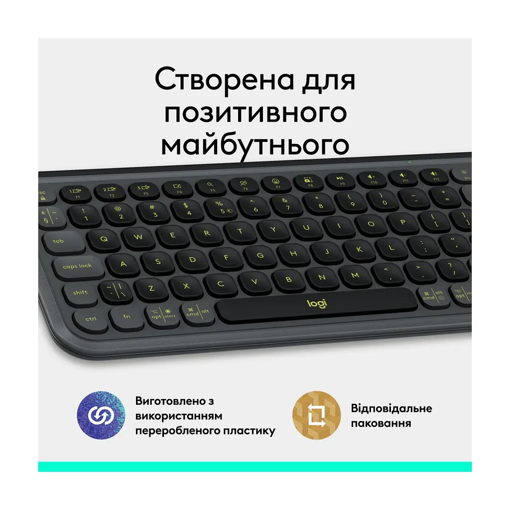 Клавіатура Logitech POP Icon Keys Bluetooth UA Graphite (920-013157) - фото 2