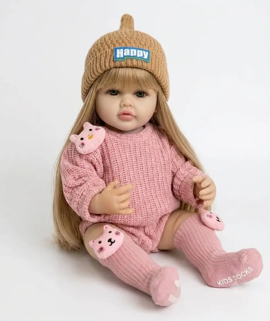 Реалістична Кукла Реборн 55 см повністю вінілова Doll Reborn Baby К0100306 - фото 4