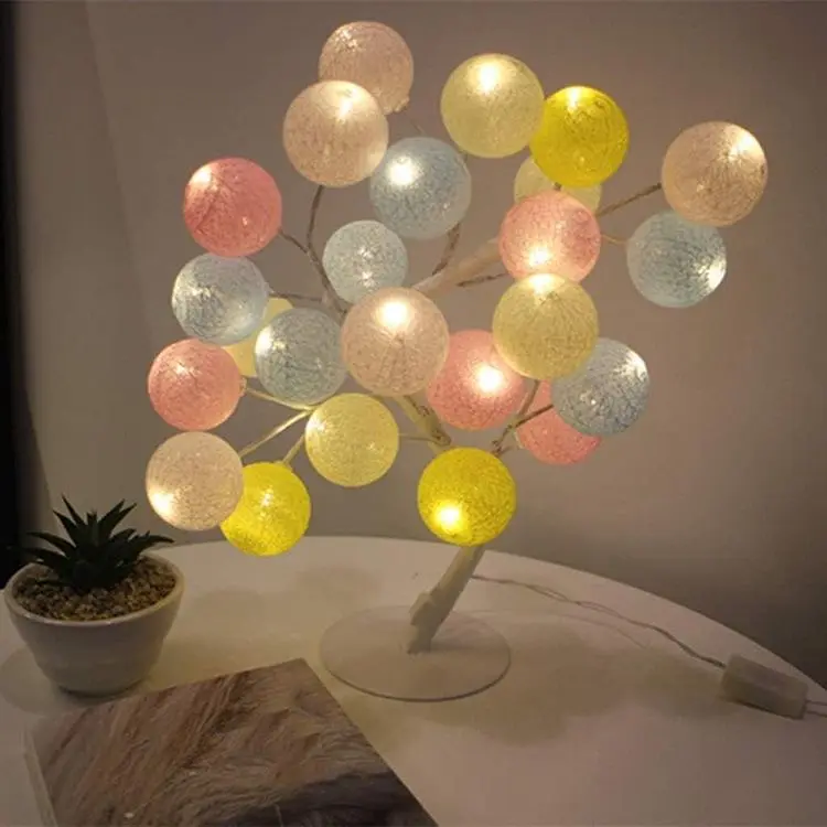 Настільна LED лампа XPRO SFK-28 з дерев'яною основою та кольоровими кулями (44863-16924_322) - фото 4