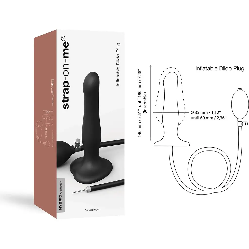 Надувний фалоімітатор Strap-On-Me INFLATABLE DILDO Plug - NOIR - фото 7