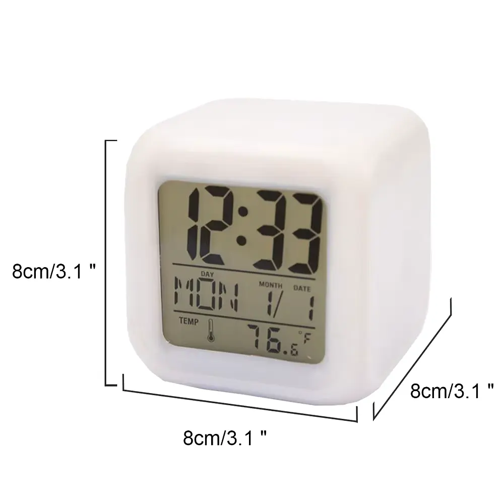 Годинник UFT Clock kub Colour Changing з термометром хамелеон - фото 3
